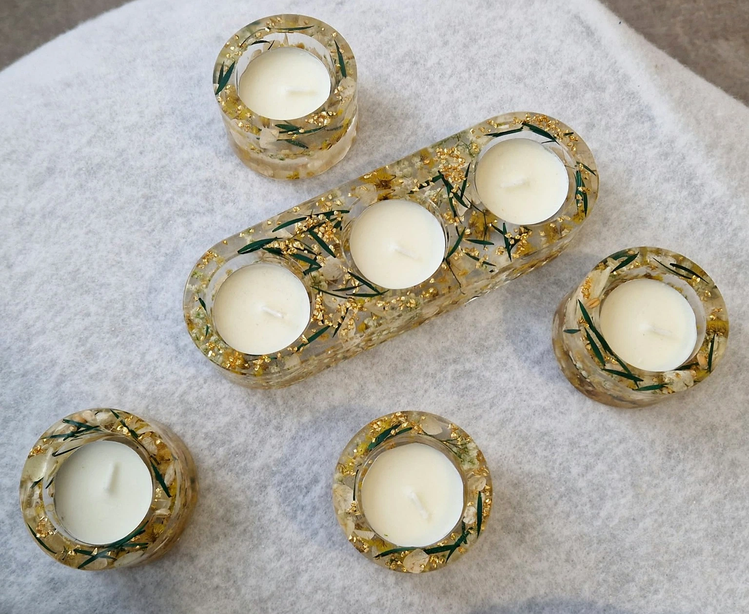 Photographie originale de Sonia : Ensemble de supports pour bougies LED